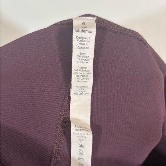 Lululemon Fast and Free High-Rise Tight 25” Nulux Maroon Size 6 with pockets - Picture 11 of 16